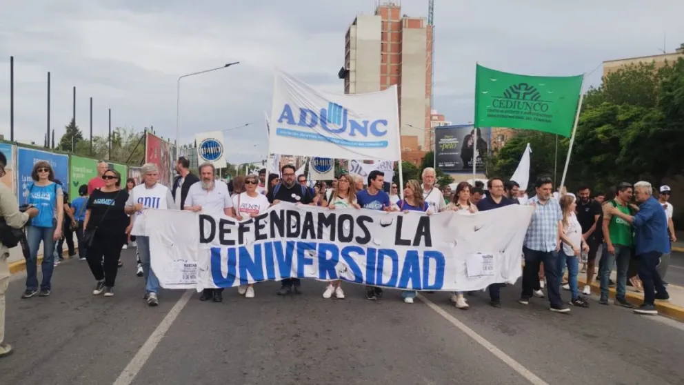 Docentes y no docentes de la UNCo se suman al paro nacional contra el veto a la educación. | Foto archivo