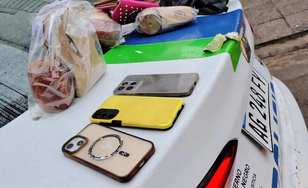 Personal de la Comisaría Cuarta logró secuestrar televisores, celulares y otros elementos sustraídos de una vivienda. | Foto gentileza Prensa Policía Rio Negro