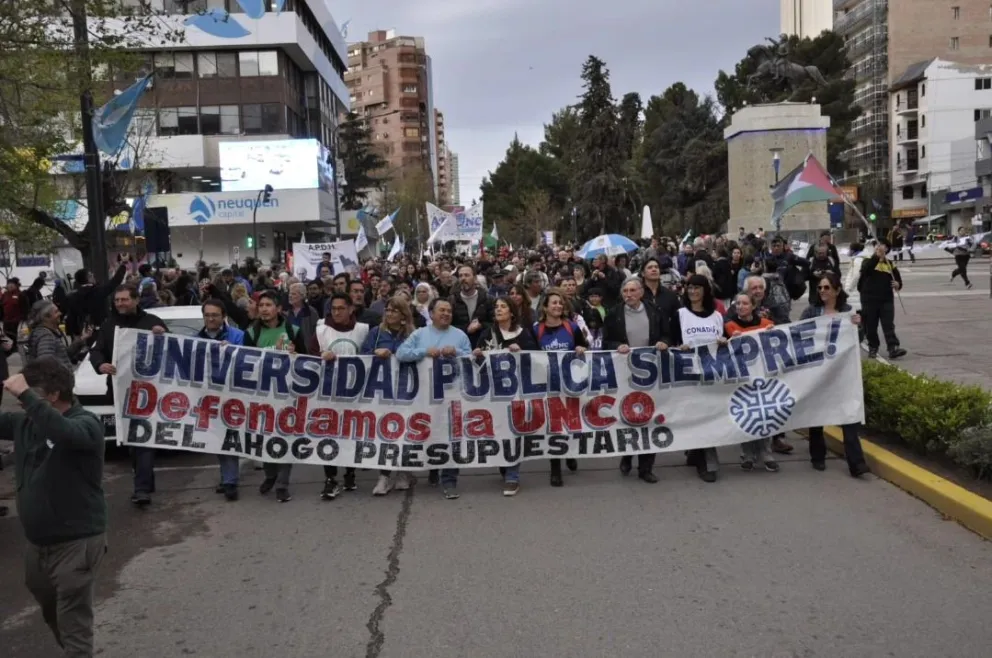 La última movilización en defensa de la educación fue el 15 de octubre. Foto: ADUNC.