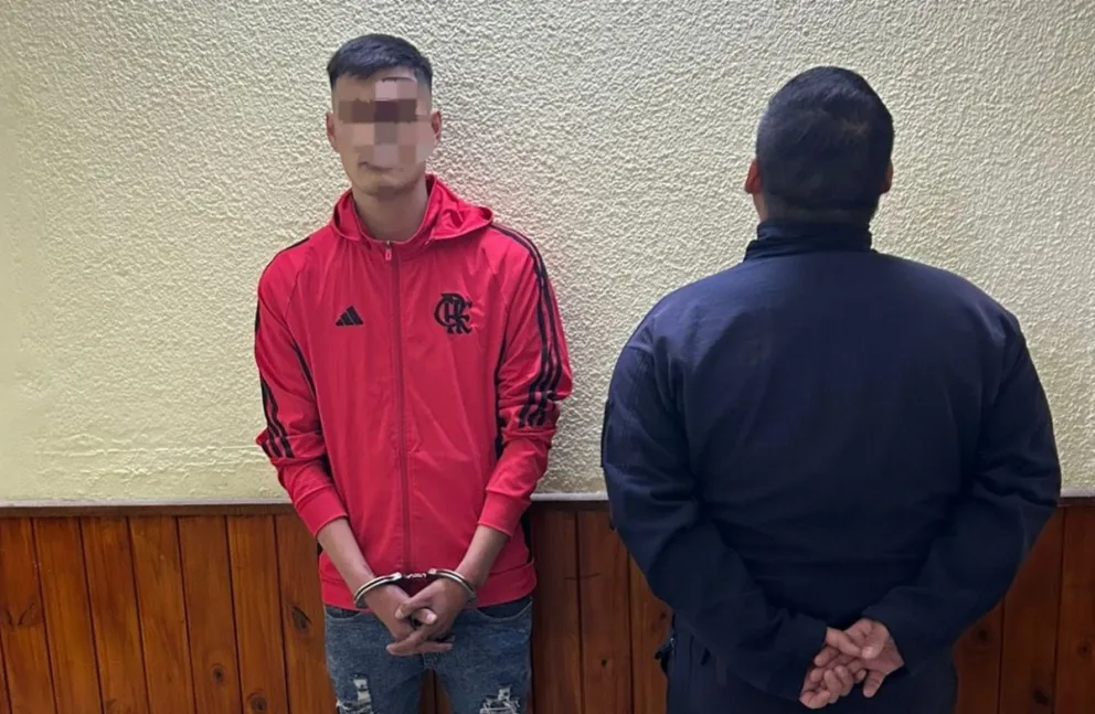 El sujeto fue detenido cuando intentaba esconder el auto robado en un garaje del Parque Industrial. Foto: Policía de Río Negro.