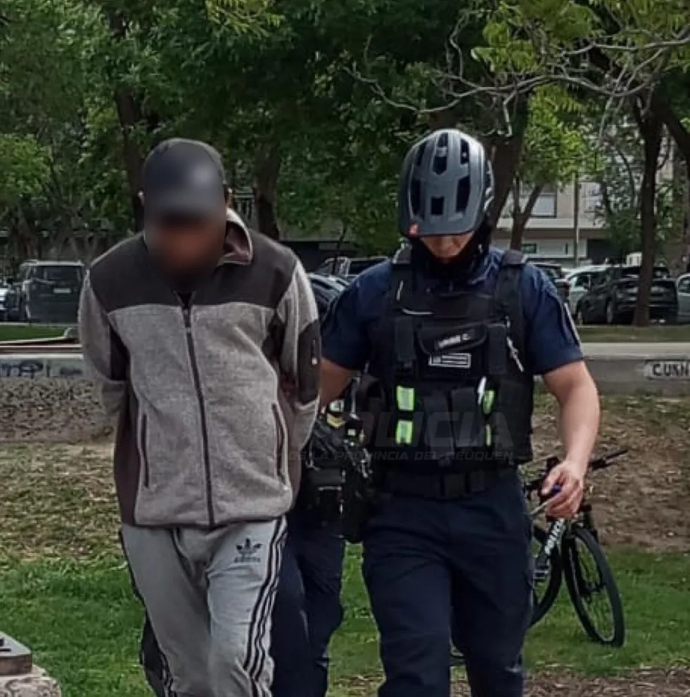 Inmediatamente fue trasladado a la unidad policial para seguir con las diligencias judiciales. Foto: Policía de Neuquén.