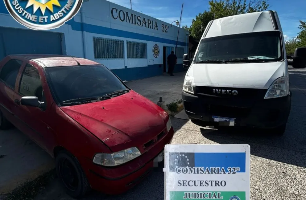 Los dos vehículos habían sido robados en diferentes momentos en Neuquén capital. Estaban en la vivienda del barrio Del Trabajo. Foto: Policía Río Negro.