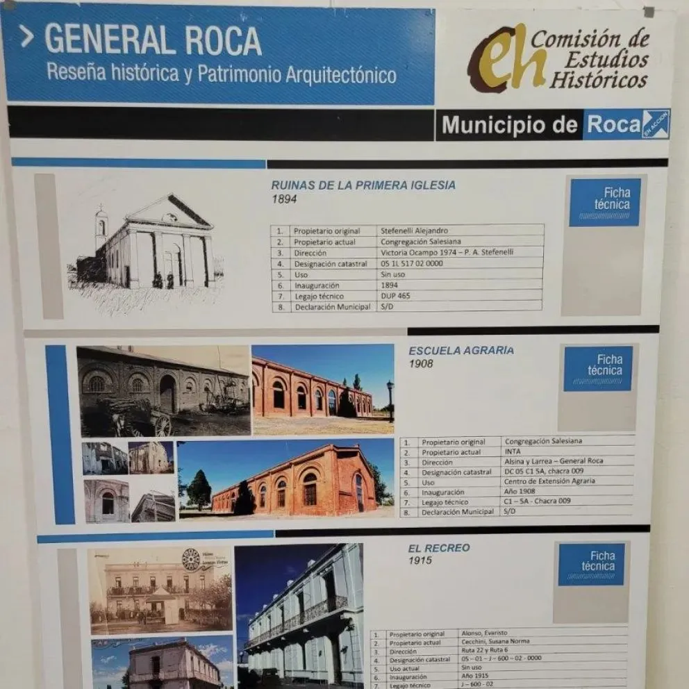 Las muestras “Patrimonio Arquitectónico roquense” y “Producción regional y Fiesta Nacional de la Manzana” pueden visitarse hasta el 20 de noviembre en el edificio académico de la UNRN. Foto: UNRN