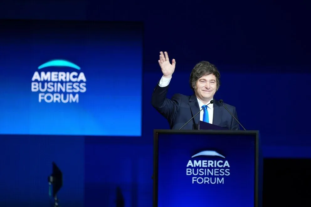 Javier Milei en el America Business Forum de Miami.