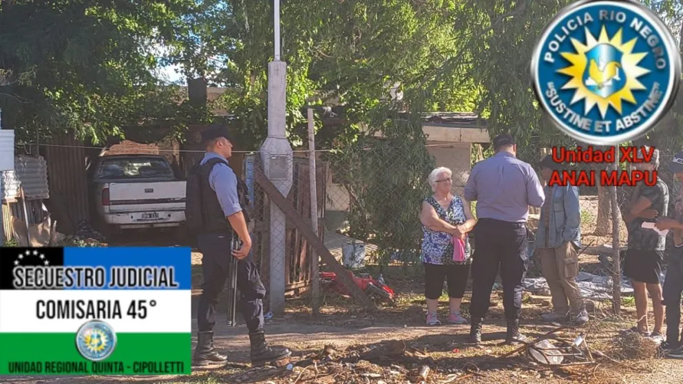 El vehículo robado en Roca fue hallado sin llaves ni documentación. Foto gentileza Unidad 45