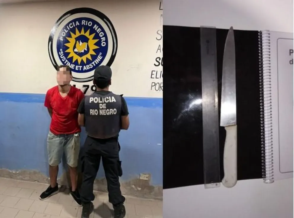 El hecho ocurrió durante la madrugada de este domingo en inmediaciones del Polideportivo Municipal. Foto Policia Río Negro