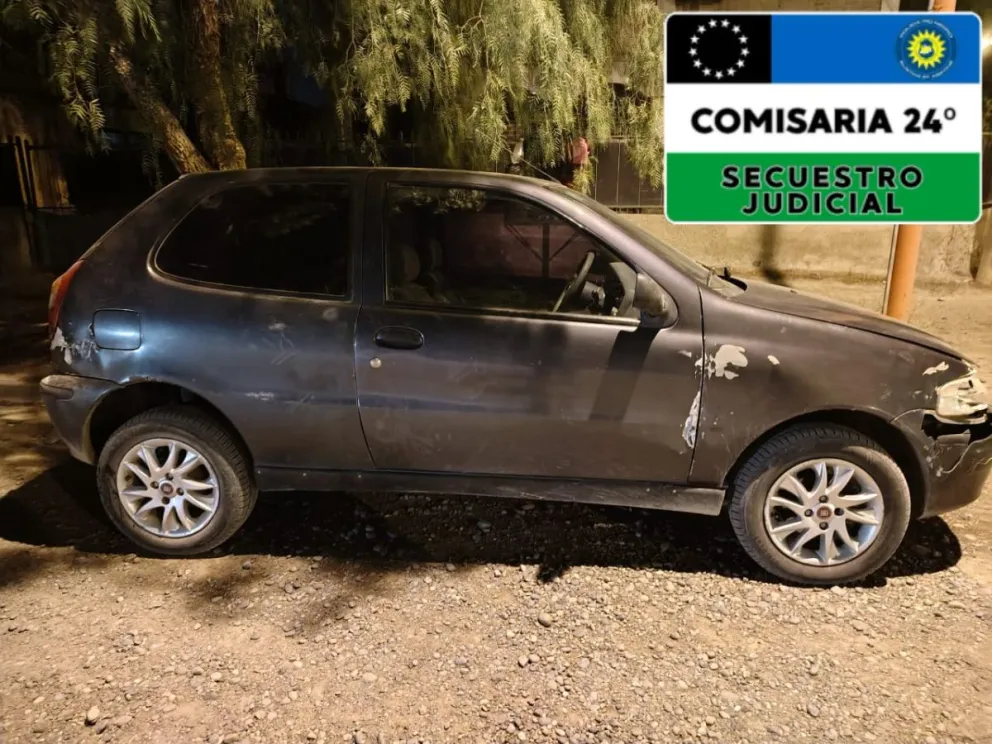 El Fiat Palio fue identificado por el sistema de monitoreo de patentes. Foto: Policía de Río Negro.