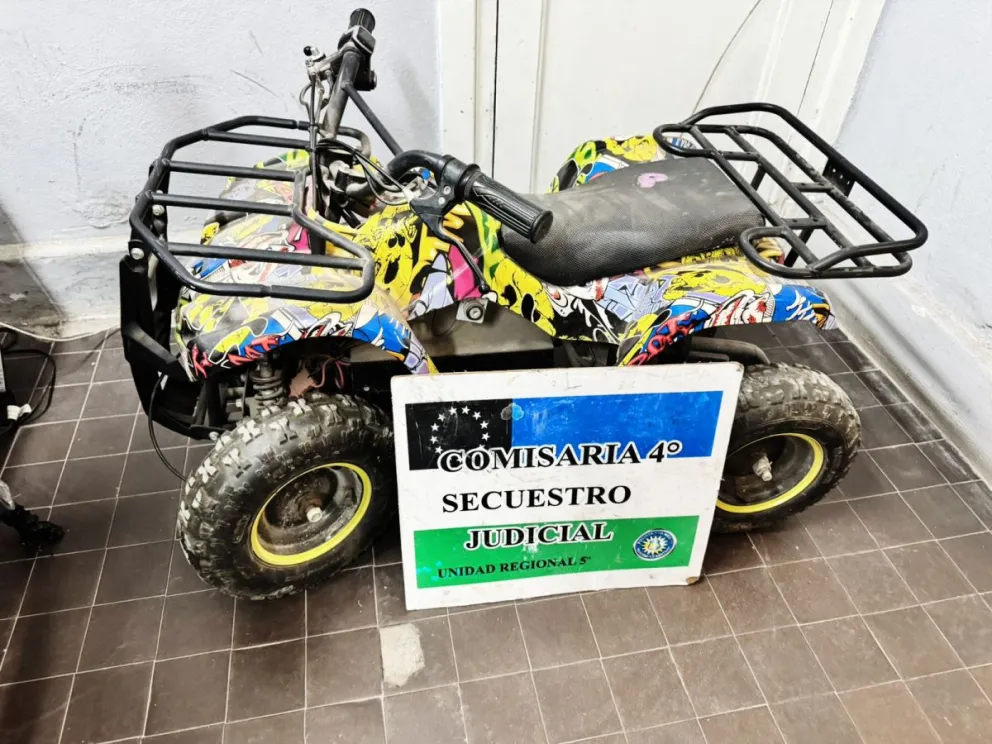 El cuatri había sido robado de una vivienda en la calle Belgrano. Foto: Policía Río Negro.