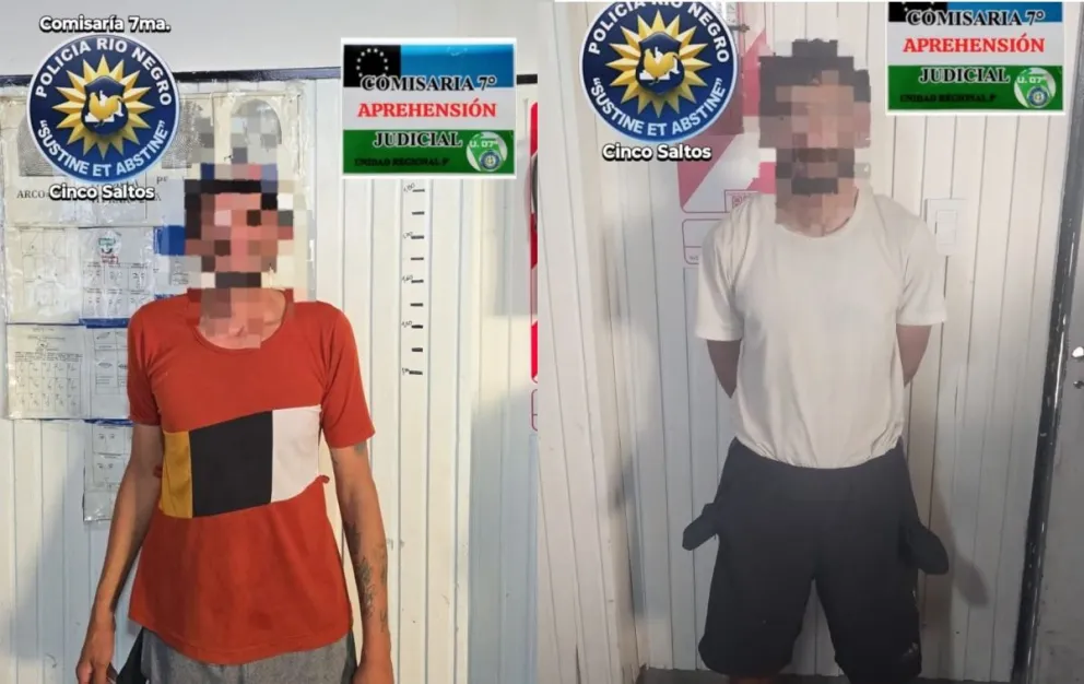 Los ladrones fueron atrapados y quedaron a diposición de la justicia. Foto Policía de Río Negro