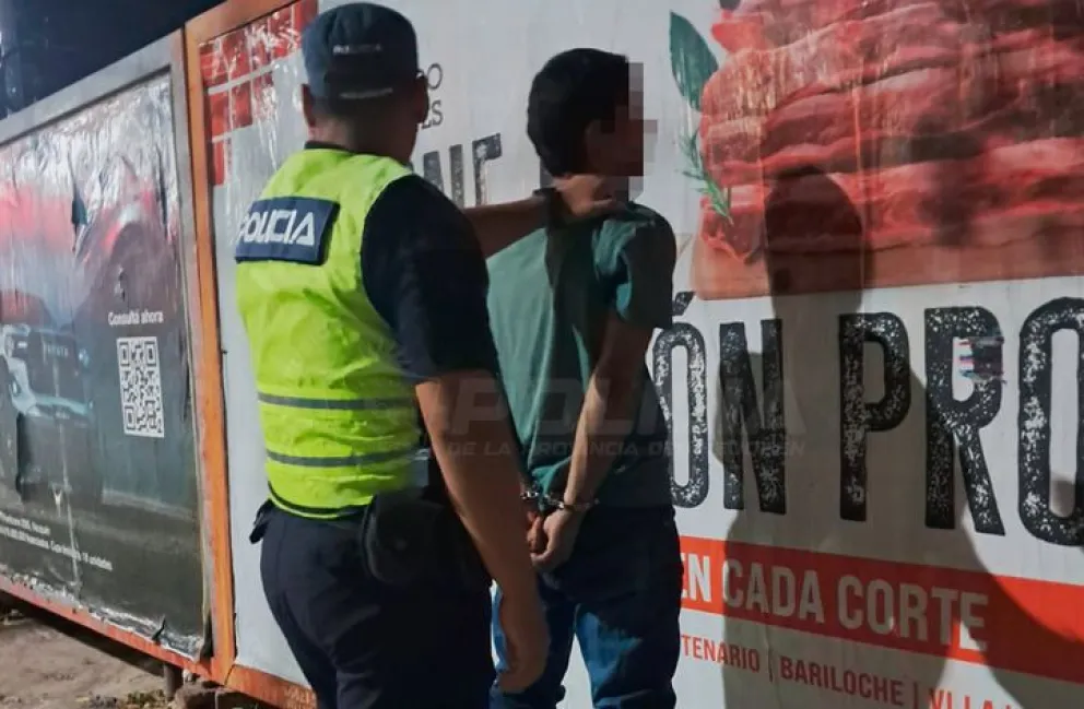 El agresor fue detenido muy cerca del gimnasio del Parque Central, de Neuquén. Foto: Policía de Neuquén.