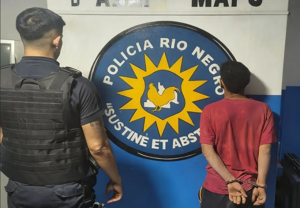El detenido fue imputado por robo agravado en flagrancia. Foto: policía de Río Negro.
