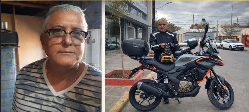 Gigena, de 66 años, tenía intenciones de llegar a Mendoza con su moto. La última vez que se comunicó estaba en 25 de mayo. Foto: gentileza.