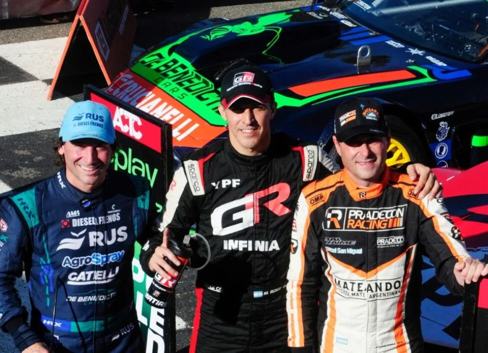 De Benedictis (Ford) y Ledesma (Chevrolet) completaron el “top 3” multimarca de la 3ª fecha. Foto Campeones 