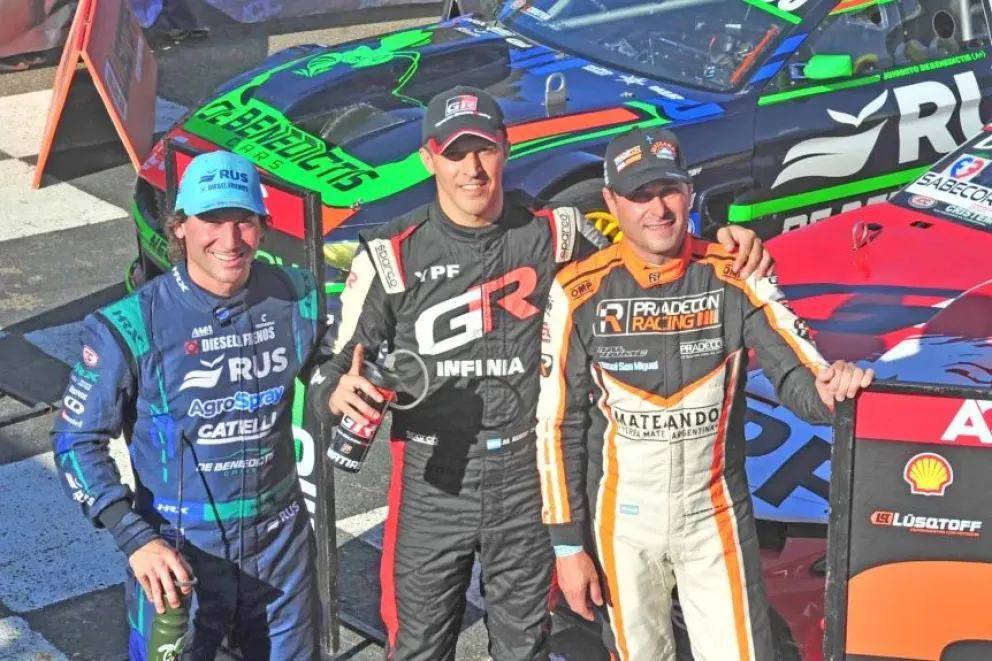 De Benedictis (Ford) y Ledesma (Chevrolet) completaron el “top 3” multimarca de la 3ª fecha. Foto Campeones 