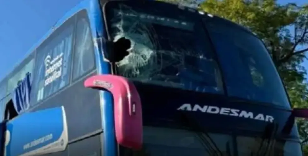 Los pasajeros que viajaban en la primera fila de asientos alcanzaron a tirarse al piso. Uno solo resultó con heridas leves. Foto: gentileza Mendoza Post.