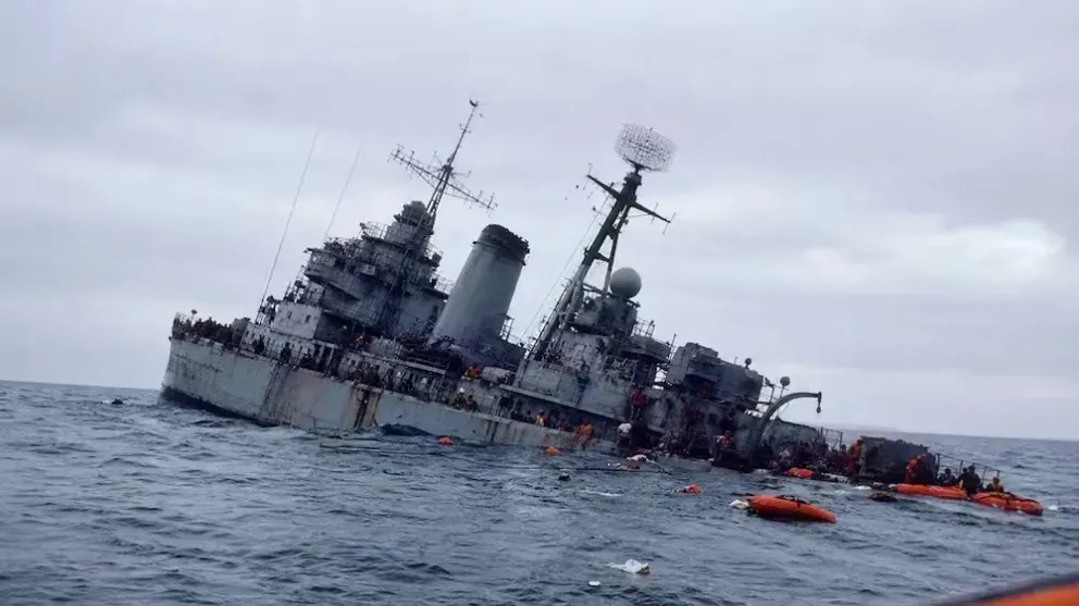 El Crucero A.R.A General Belgrano fue atacado y hundido por dos torpedos lanzados desde un submarino británico el domingo 2 de mayo de 1982. Foto archivo