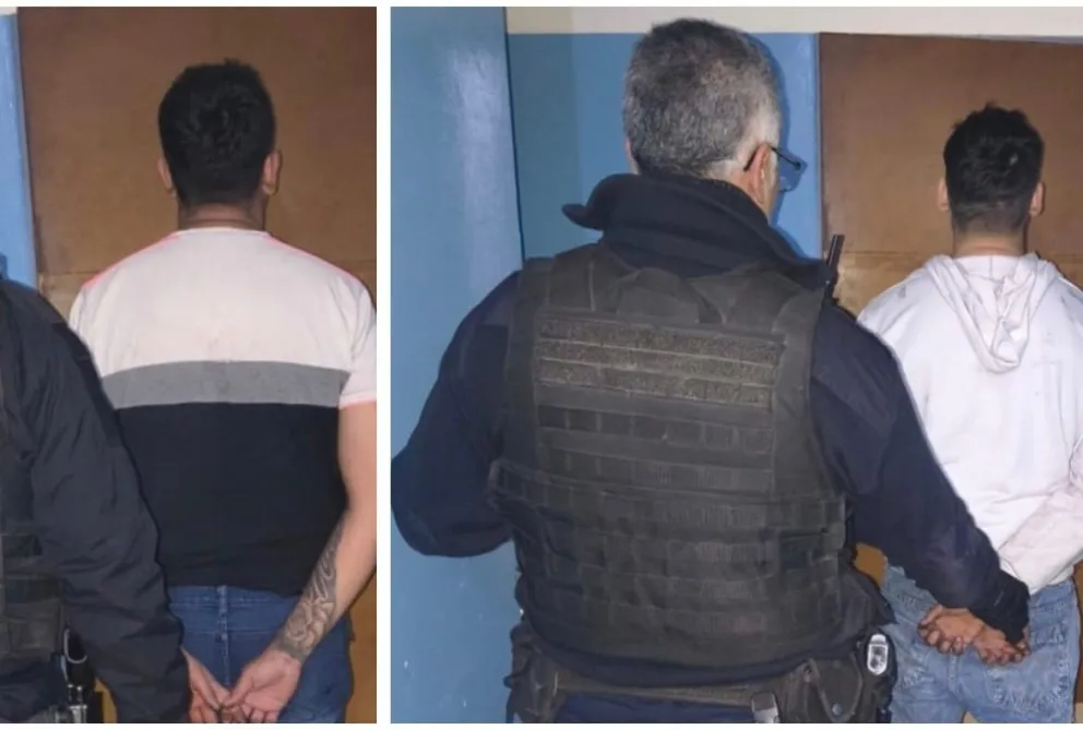 Los dos sujetos, de 19 y 39 años, permanecerán detenidos en la Unidad 79 hasta la formulación de cargos. Foto: Policía de Río Negro.