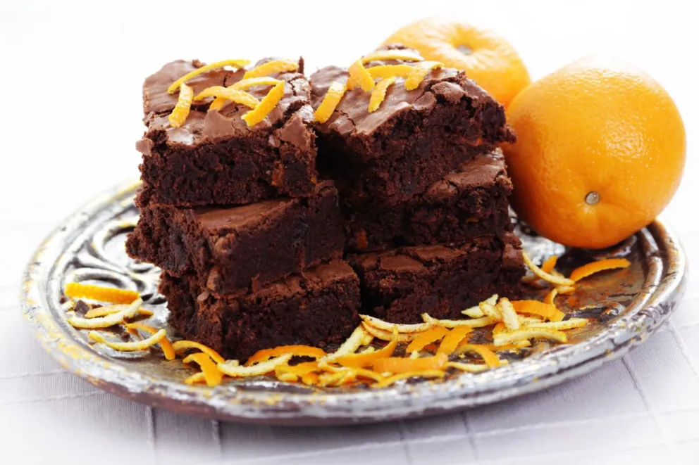 Brownies de chocolate y naranja en sólo 4 pasos. 