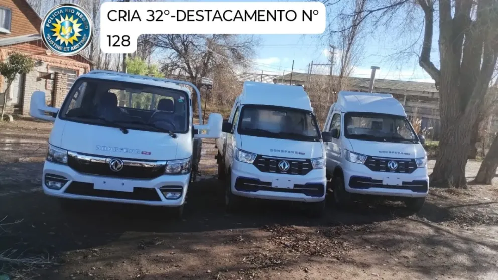 Los camiones fueron detectados por las cámaras del 911 de Cipolletti. Foto gentileza Unidad policial 32