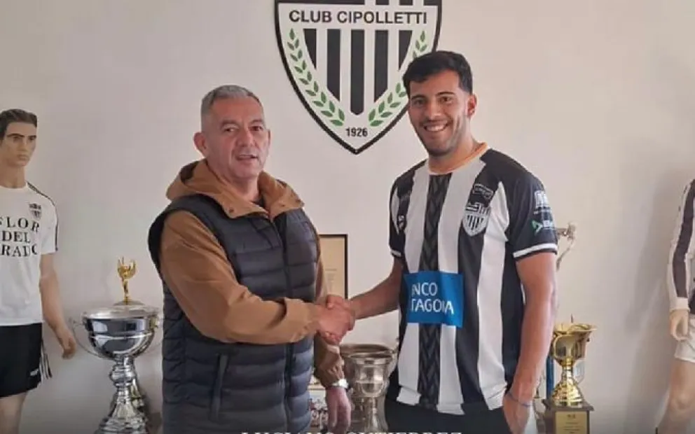 Lucho Gutiérrez ya es jugador de Cipo. Puede desempeñarse como volante central o posicionarse en el círculo central como volante. Foto: Club Cipolletti.