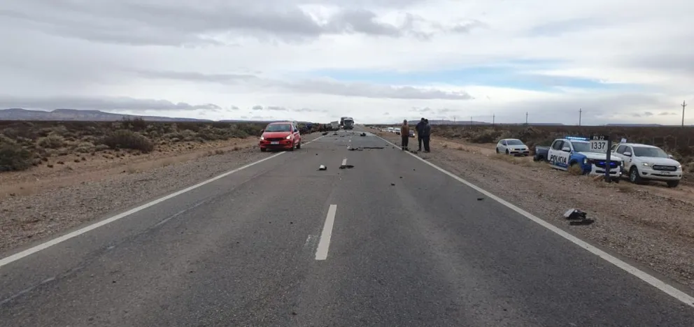 El siniestro fatal fue  en km 1637 entre Cutral Co y Zapala. Foto Protección Civil de Cutral Co