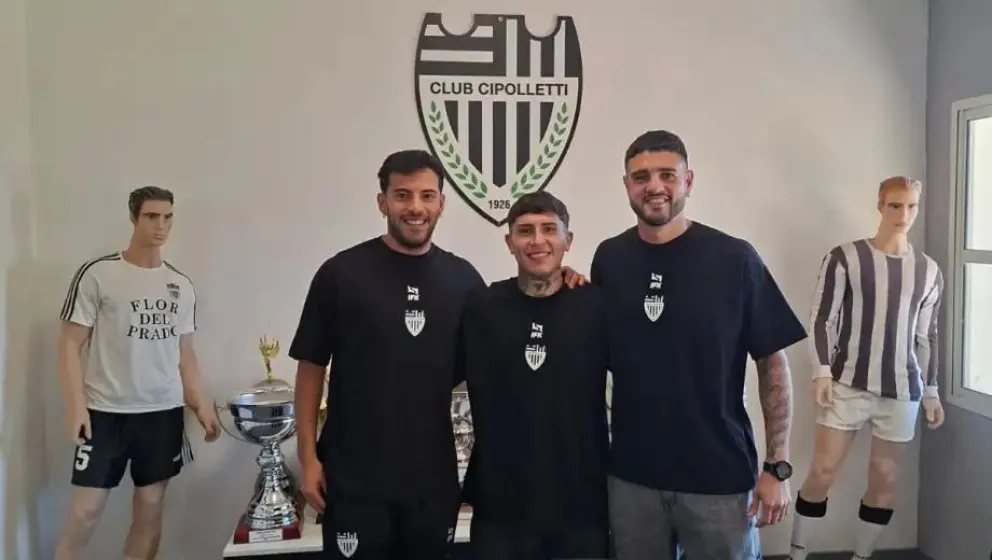 Luciano Gutiérrez, Leandro Vella y Cristian González / imagen gentileza Club Cipolletti