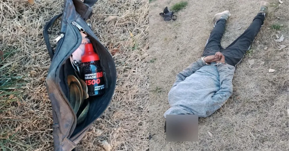La policía logró detener al malviviente en el interior de la vivienda del barrio La Lucinda. Foto: Policía de Río Negro.