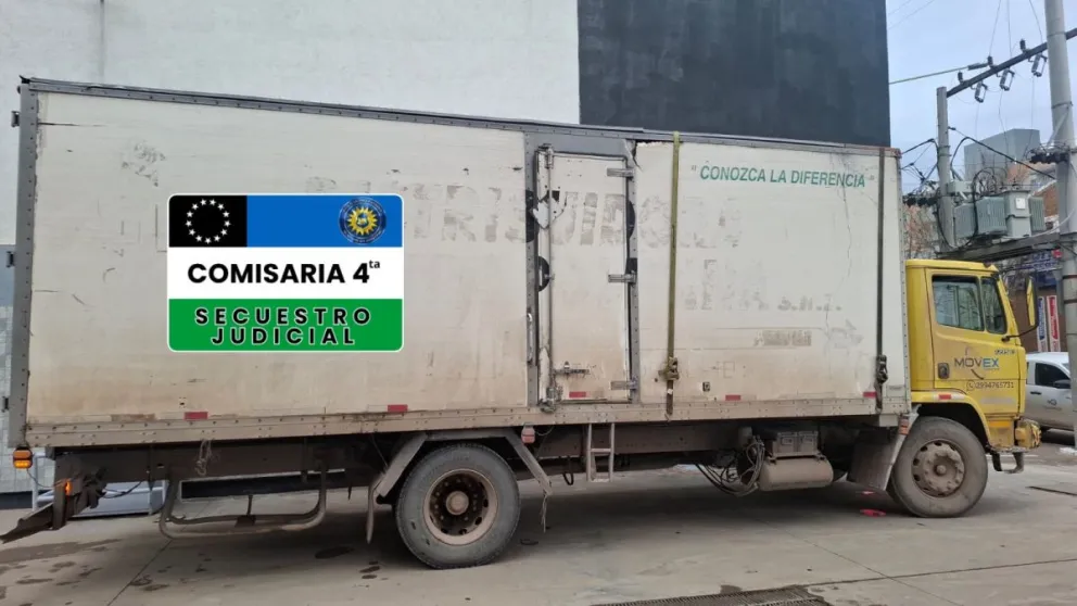 El camión tenía un pedido de secuestro ordenado por un Juzgado de Neuquén capital. Foto: Policía de Río Negro.