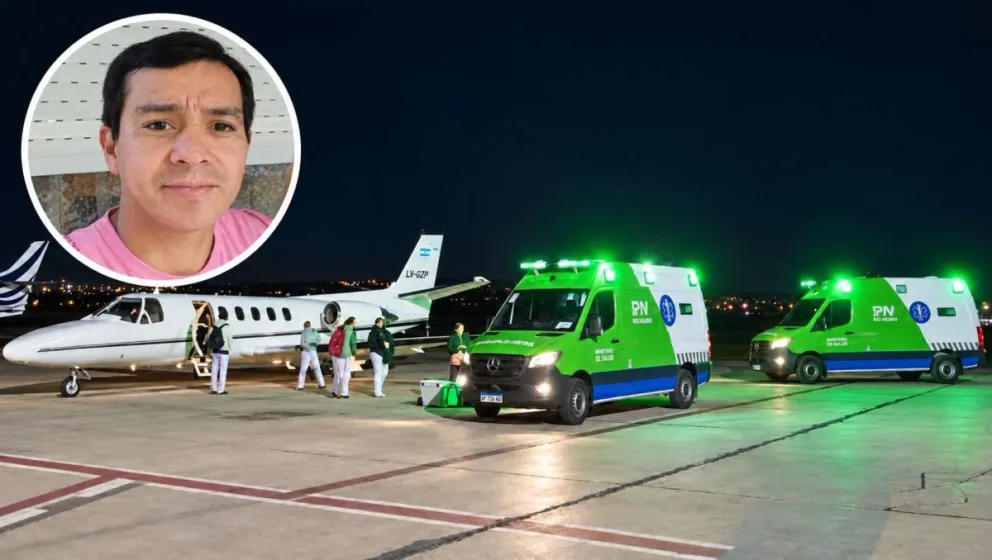 Los órganos fueron trasladados vía aérea en un operativo especial que se coordinó desde el hospital de Cipolletti. Foto: gentileza Inforo.